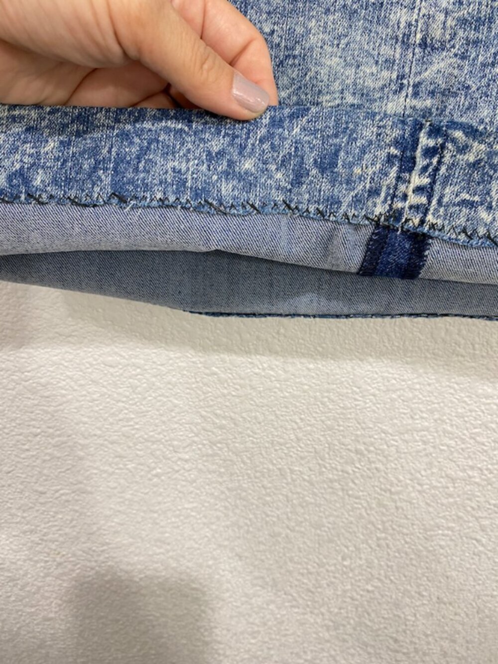 Encore Jeans Skirt Pencil Acid Wash Blue Size L - Picture 7 of 8
